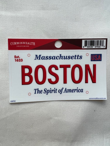Boston, Massachusetts, License Plate Sticker