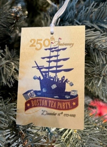 250th Boston Tea Party Wooden Rectangular Ornament