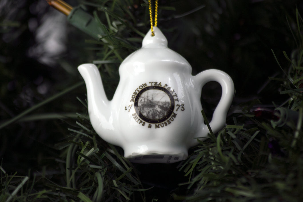Boston Tea Party Ships & Museum Tea Pot Logo Ornament