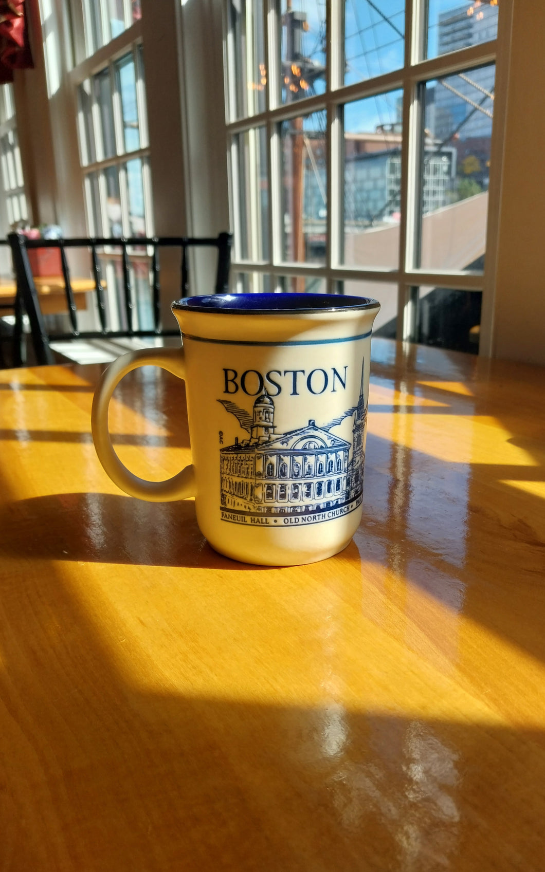 Etched Boston Collage Mug