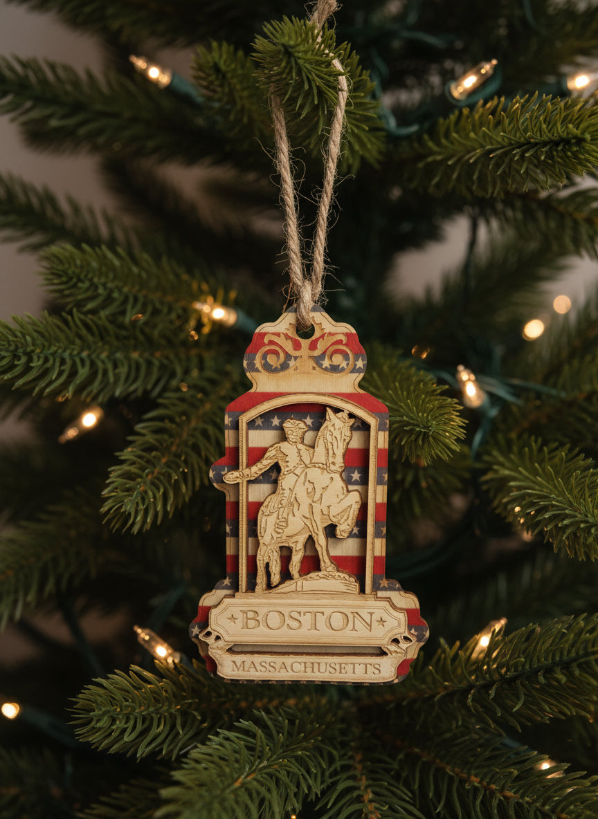 Woodcut Paul Revere Ornament