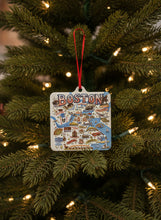 Vintage Boston Map Collage Ornament