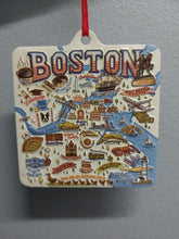 Vintage Boston Map Collage Ornament