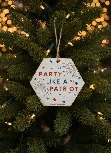 Party Like a Patriot Wooden Ornament