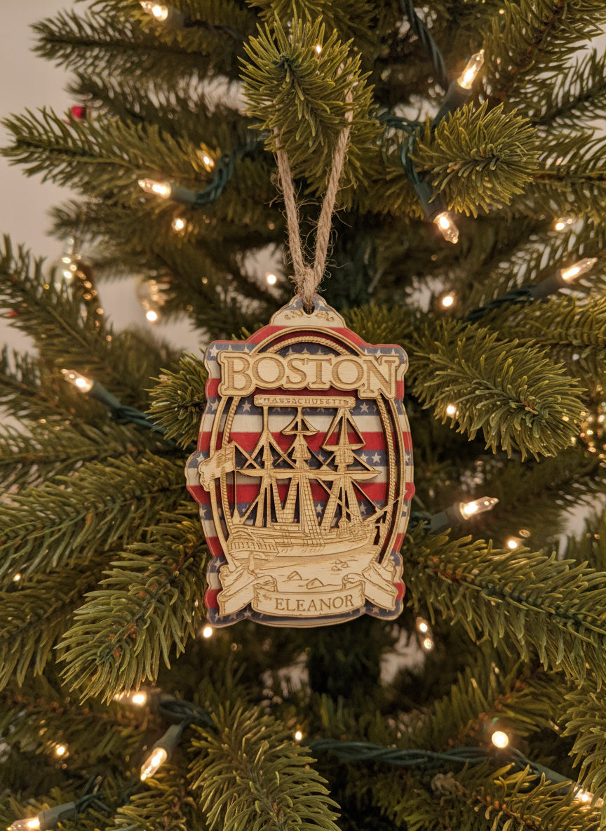 Wooden Eleanor Ship Ornament