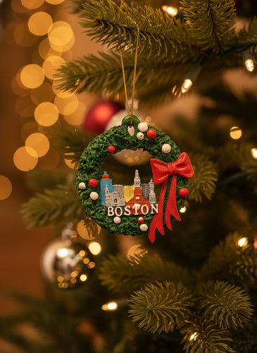Boston Skyline Wreath Ornament