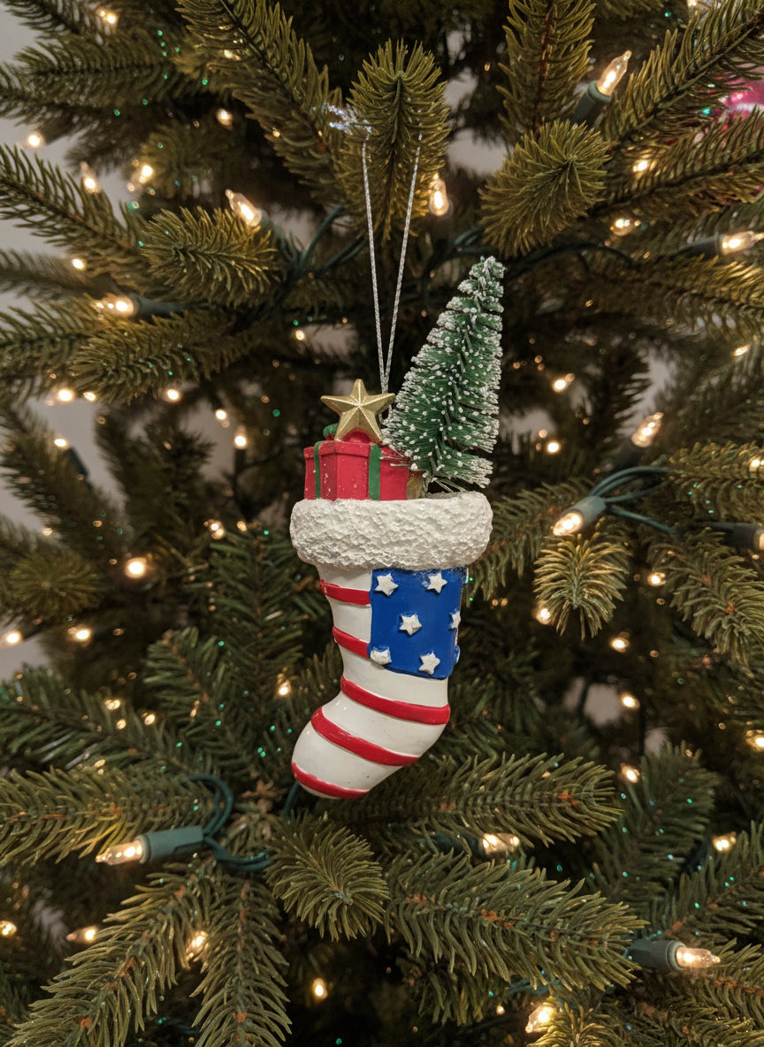 US Flag Stocking Ornament