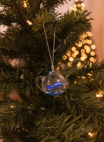 Glass Teapot Dolphin Ornament