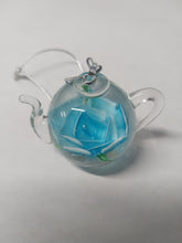 Glass Teapot with Flower Ornament