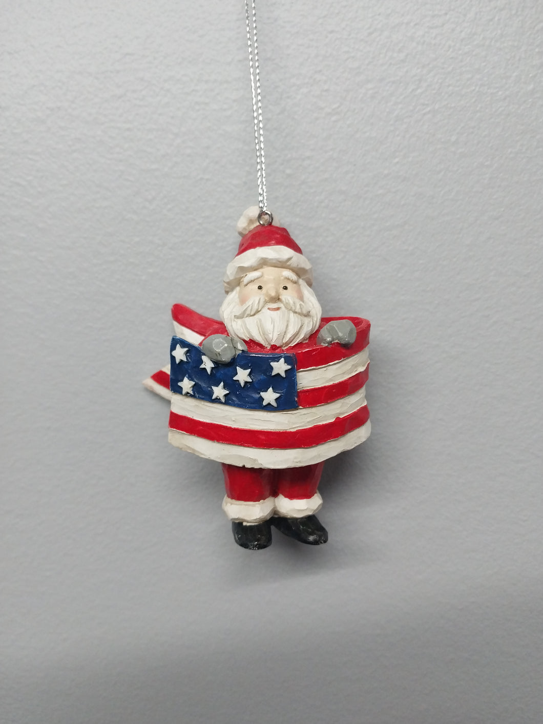 Santa American Flag Ornament