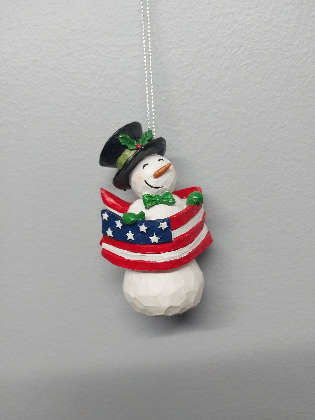 Snowman Flag Ornament