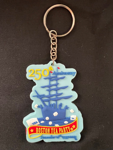 250th Cutout Boston Tea Party Keychain