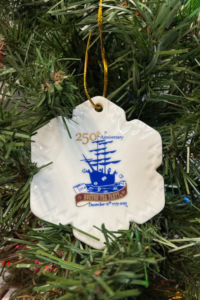 250th Anniversary Snowflake Holiday Ornament Boston Tea Party Museum