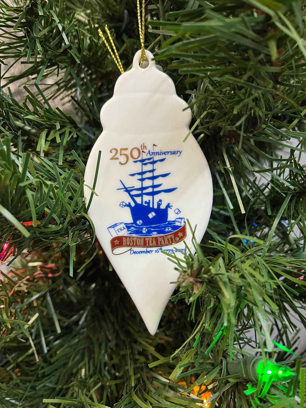 250th Anniversary Teardrop Holiday Ornament