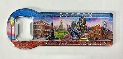 Boston Brickwork Collage Bottle Opener Magnet