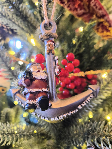 Boston Tea Party Santa and Anchor Ornament