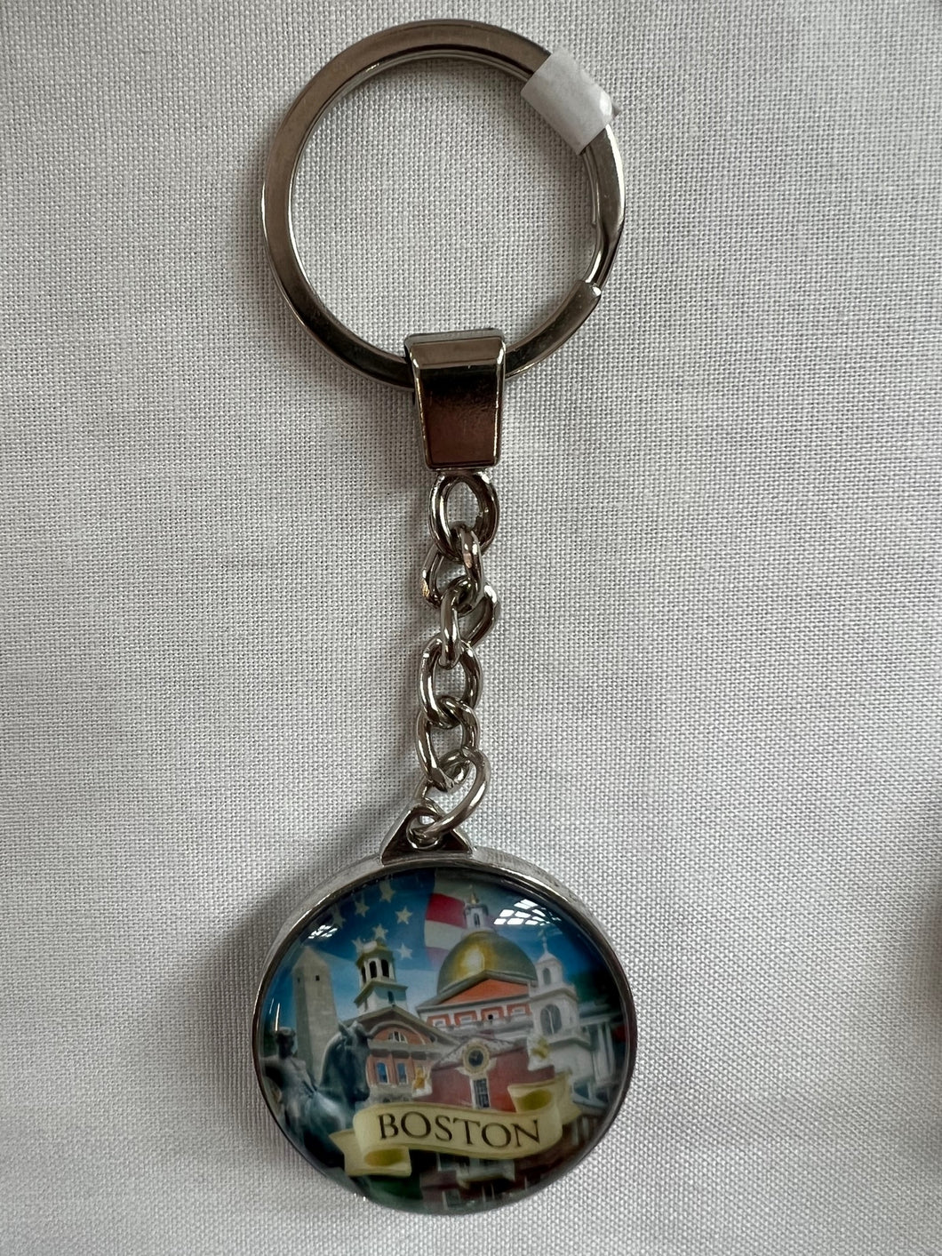 Boston Collage Glass Keychain