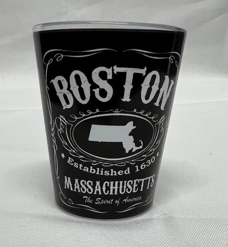 Boston Whiskey Bottle Art Shot Glass