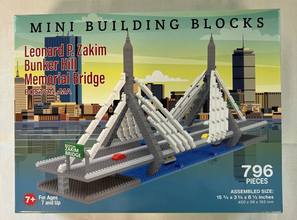 Mini Blocks Boston Leonard P. Zakim Bunker Hill memorial Bridge Mini Building Blocks ...