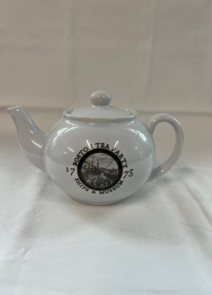 Destruction of the Tea Round Tea Pot Small Boston Tea Party Museum