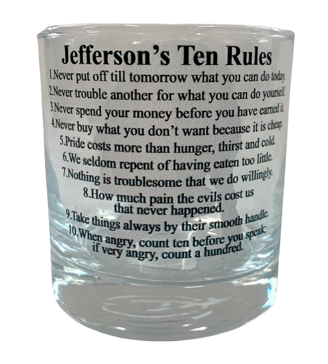 Thomas Jefferson's Ten Rules Whiskey Glass