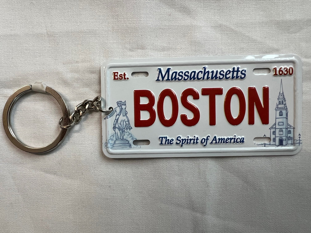 Boston Est. 1630 License Plate Keychain