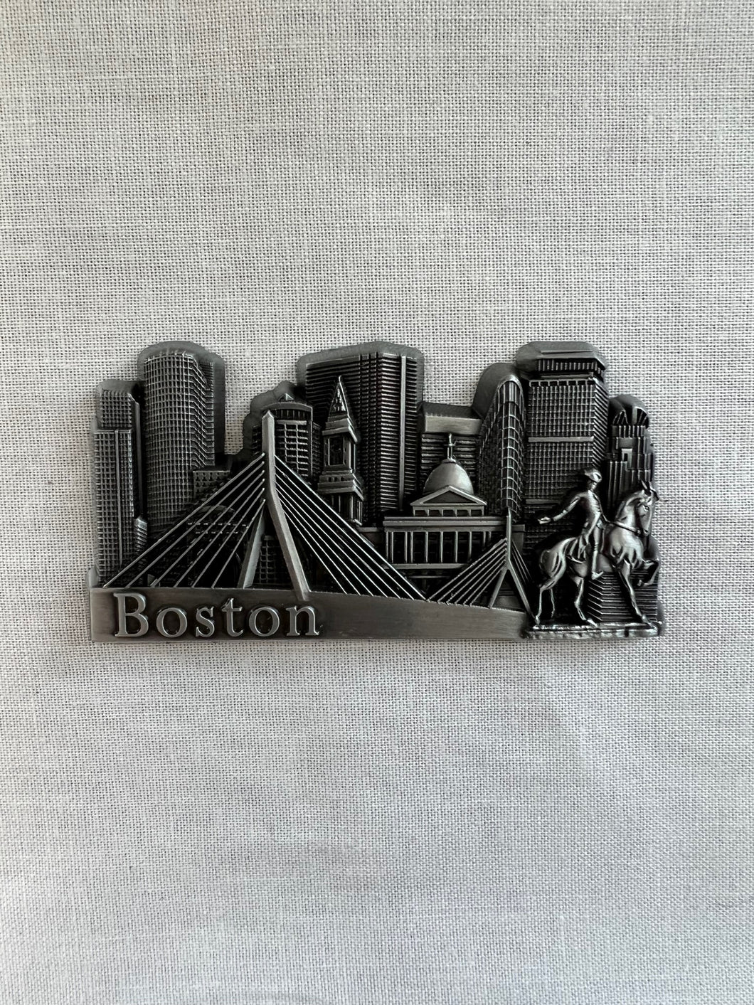 Pewter Boston Skyline Magnet