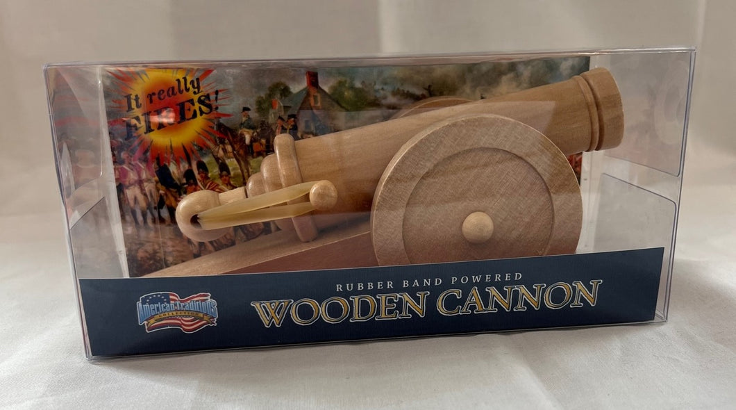 Rubber Band Toy Wooden Canon