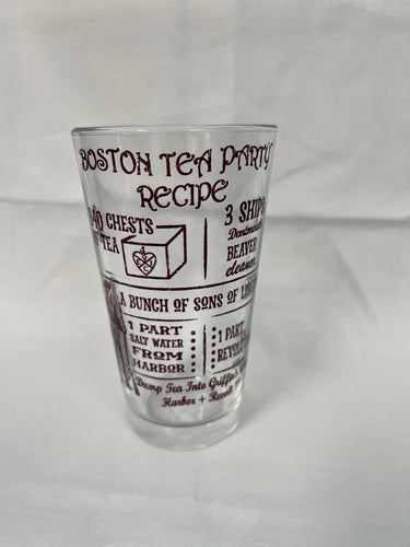 The Recipe for a Boston Tea Party Pint Glass