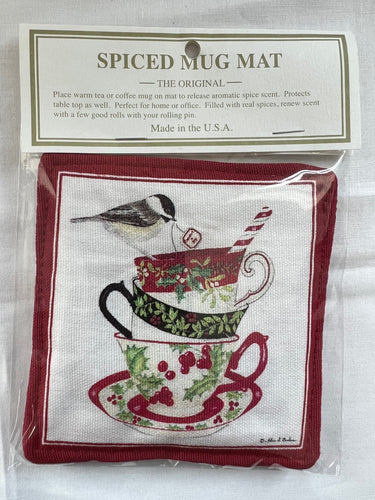 Christmas Teacups Spiced Mug Mat